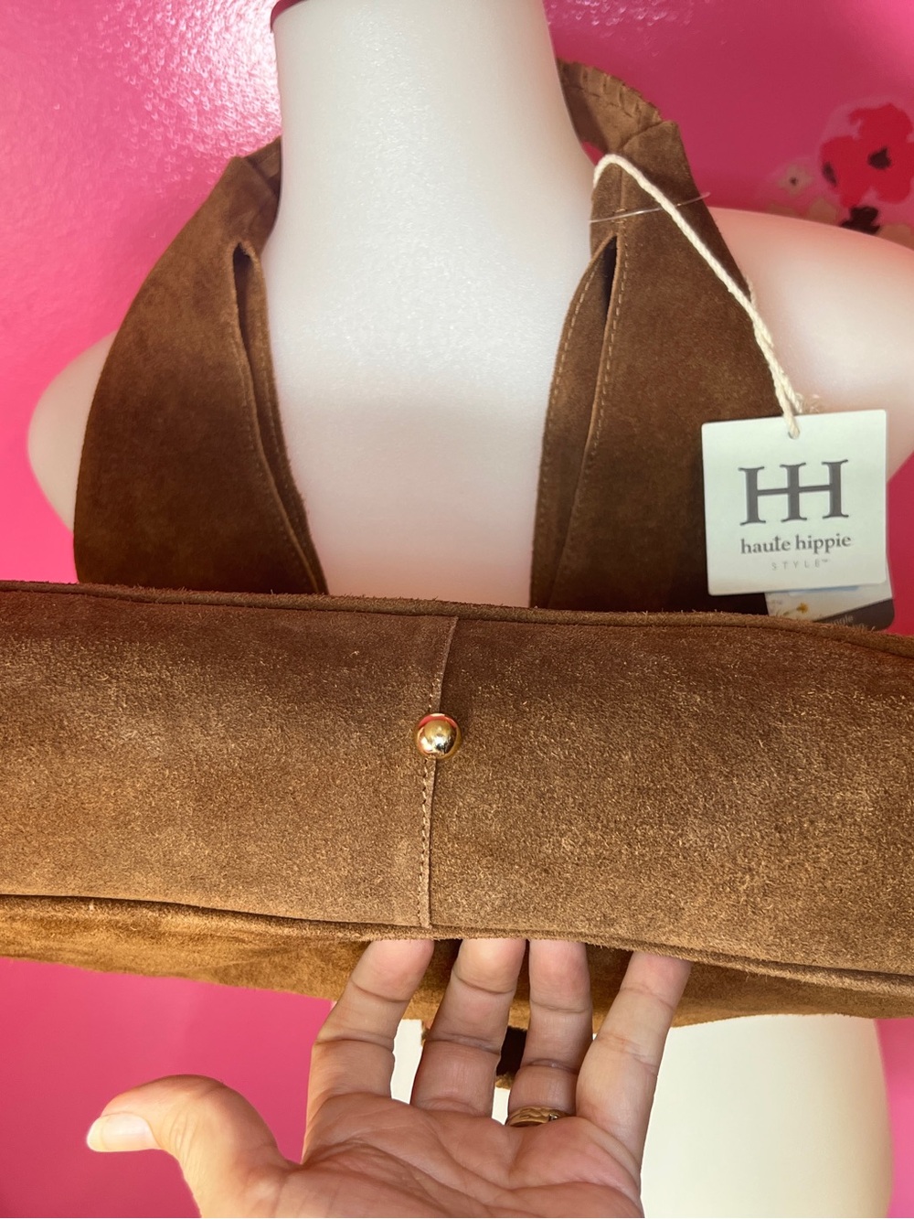 Haute Hippie Brown Suede Shoulder Bag - Picture 5 of 6